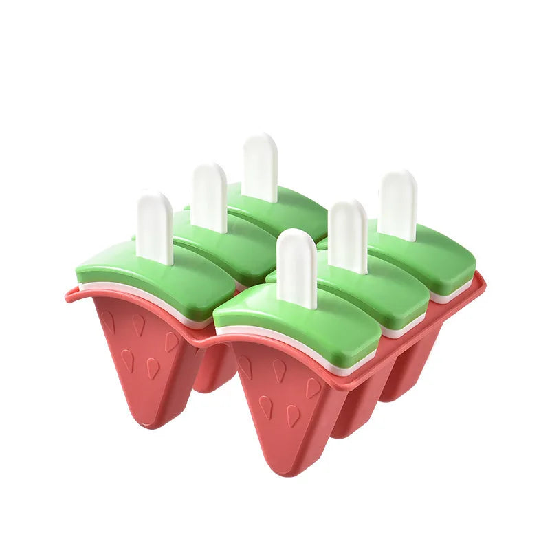 6-Grid Watermelon Popsicle Mold with Cover-0