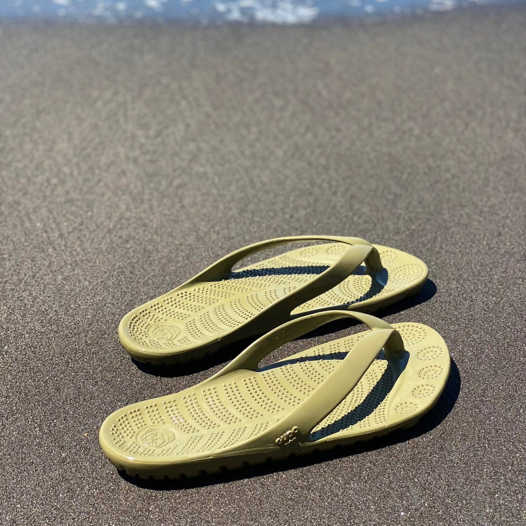 Seaweed Green Flip-Flops + Drybag