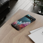 Faisceau lumineux coloré de la grotte de cristal, étui de téléphone