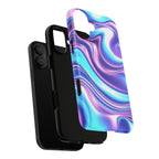 Coque de téléphone colorée, résistante, motif tourbillonnant, accessoire de téléphone dynamique, cadeau pour elle, protection mobile tendance