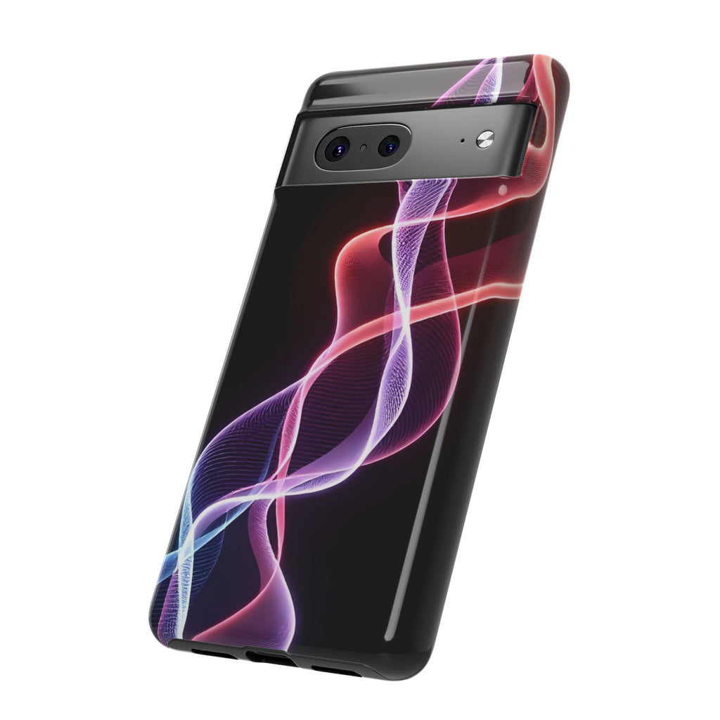 Neon Light Wave Abstract Glow, Phone Case