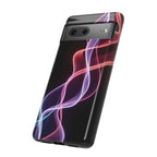 Neon Light Wave Abstract Glow, Phone Case