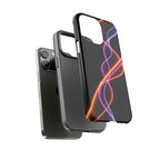 Coque de téléphone vibrante avec motif lumineux abstrait, coque artistique, accessoire technologique moderne, cadeau pour les passionnés de technologie, coque de téléphone personnalisée