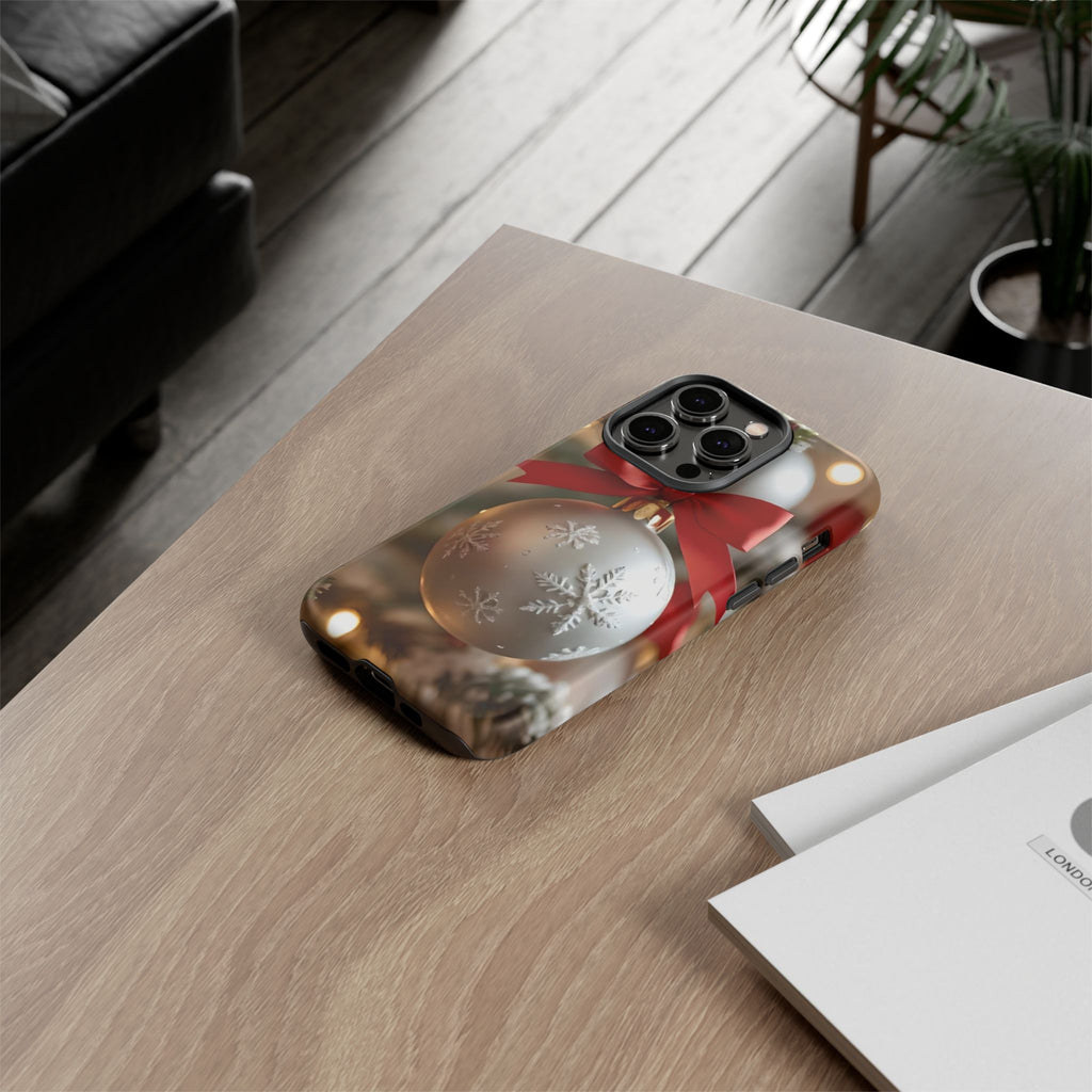 Christmas Phone Case with Seasonal Ornament Design