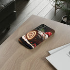 Coque de téléphone festive avec motif bûche de Noël