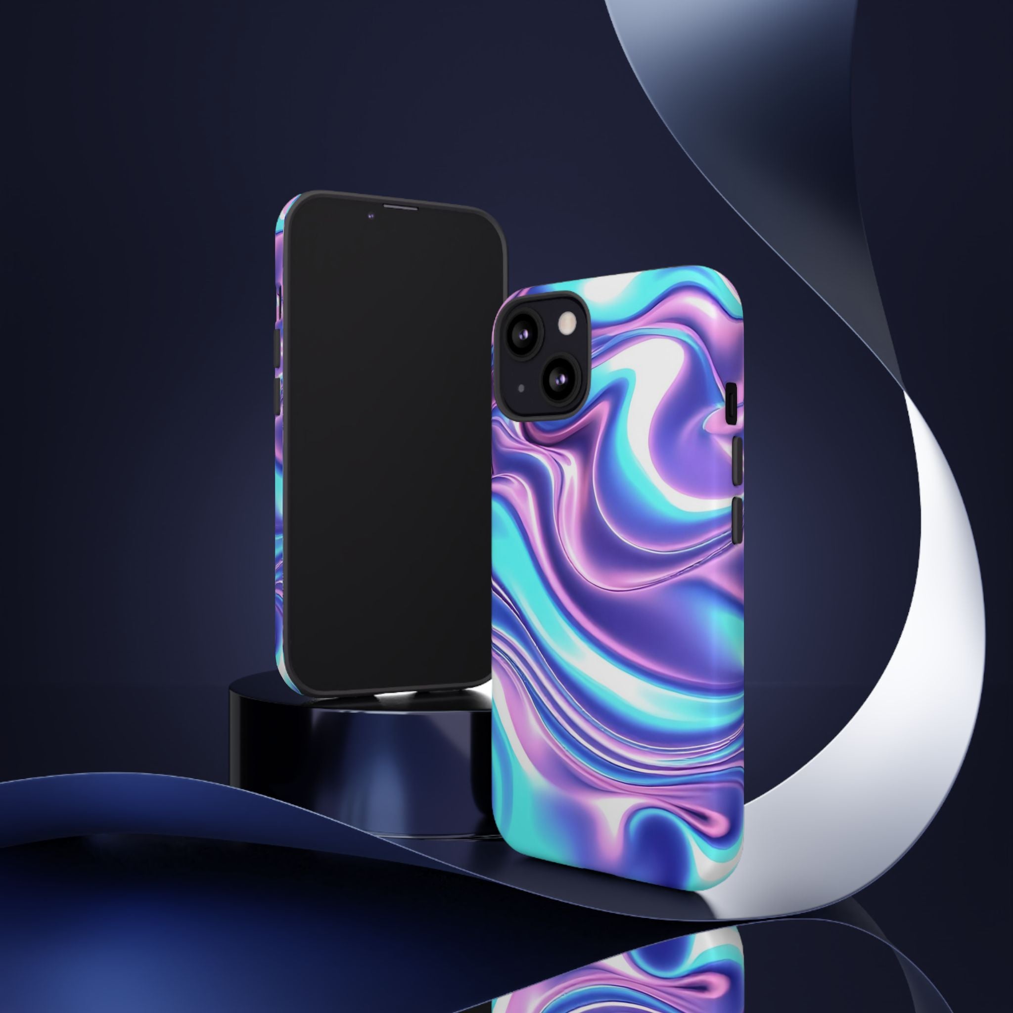 Colorful Phone Case, Tough Case, Swirl Design Phone Cover, Vibrant Phone Accessory, Gift for Her, Trendy Mobile Protection