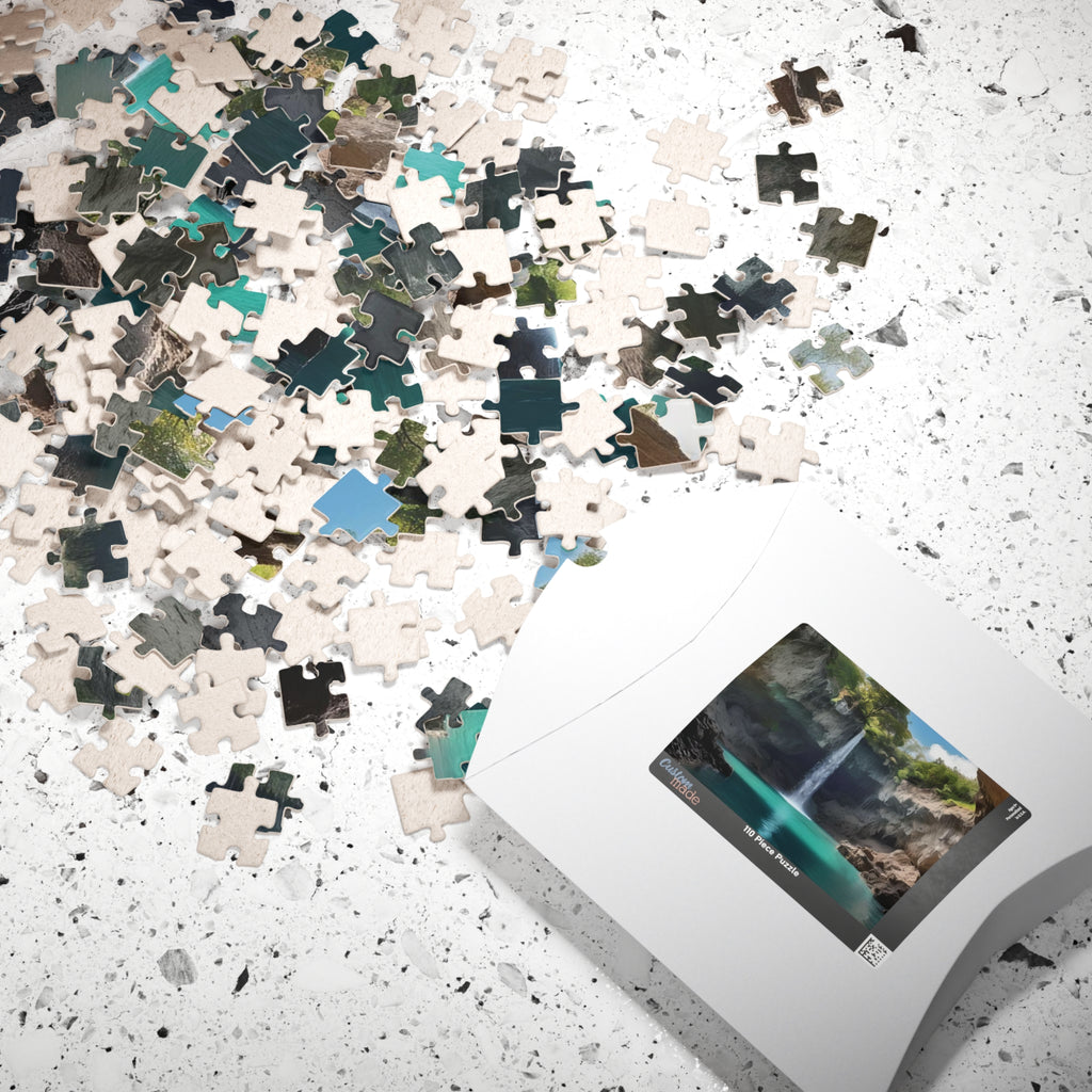 Scenic Tropical Waterfall Paradise, Jigsaw Puzzle