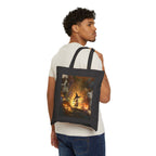 Cozy Witch Lantern Halloween Scene, Tote Bag
