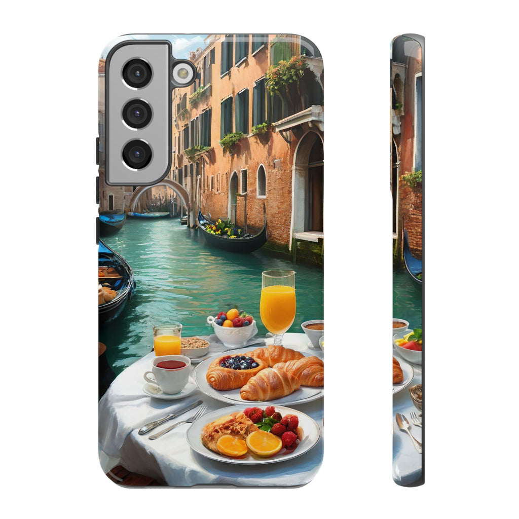 Scène de petit-déjeuner à Venise, étui de téléphone