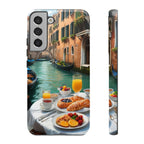 Scène de petit-déjeuner à Venise, étui de téléphone