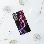 Neon Light Wave Abstract Glow, Phone Case
