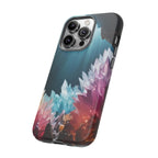 Faisceau lumineux coloré de la grotte de cristal, étui de téléphone