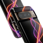 Coque de téléphone vibrante avec motif lumineux abstrait, coque artistique, accessoire technologique moderne, cadeau pour les passionnés de technologie, coque de téléphone personnalisée