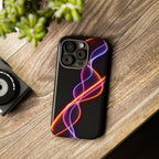 Coque de téléphone vibrante avec motif lumineux abstrait, coque artistique, accessoire technologique moderne, cadeau pour les passionnés de technologie, coque de téléphone personnalisée