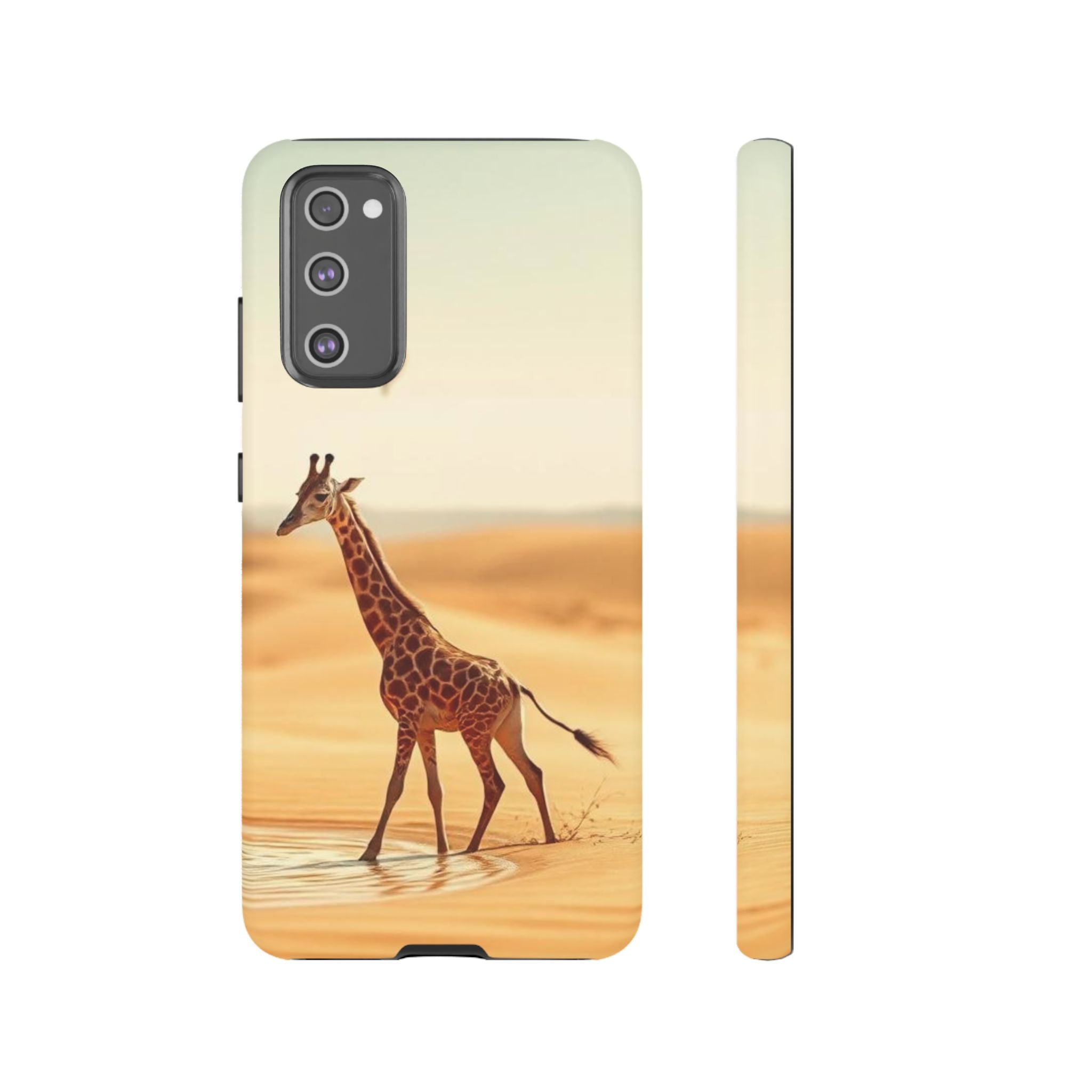 Giraffe Desert Scene, Phone Case