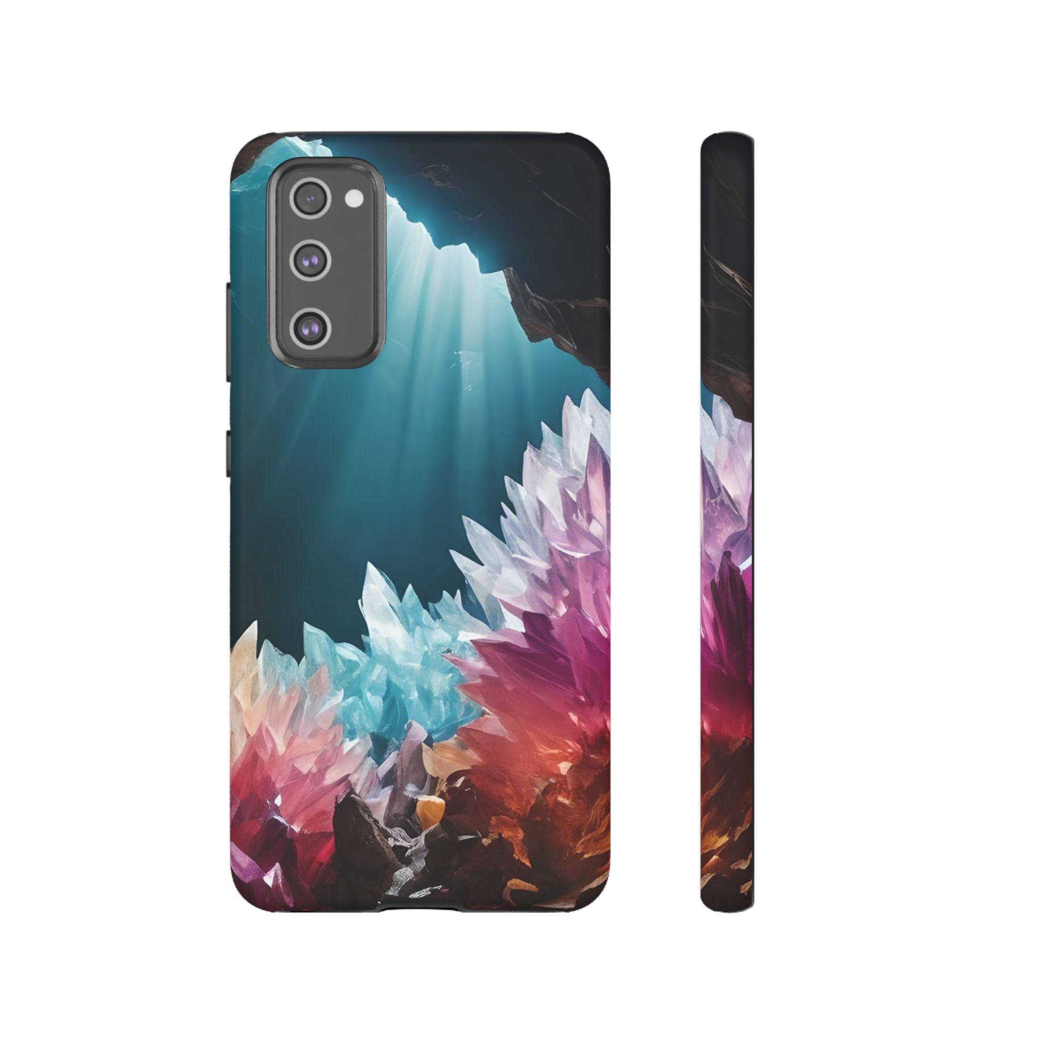 Colorful Crystal Phone Case, Tough Phone Cover, Gemstone Case, Unique iPhone Cover, Vibrant Art Protector, Gift for Geology Lovers