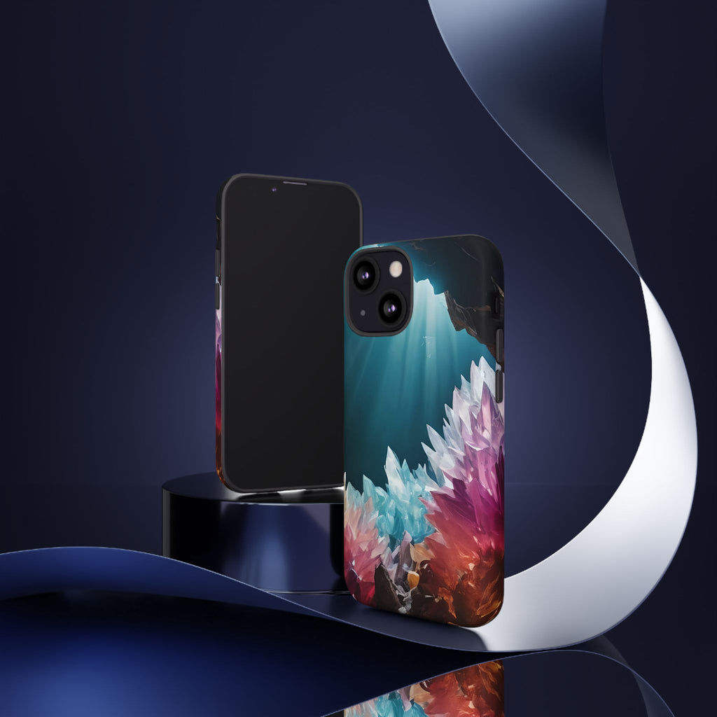 Colorful Crystal Cave Light Beam, Phone Case