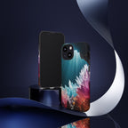 Faisceau lumineux coloré de la grotte de cristal, étui de téléphone