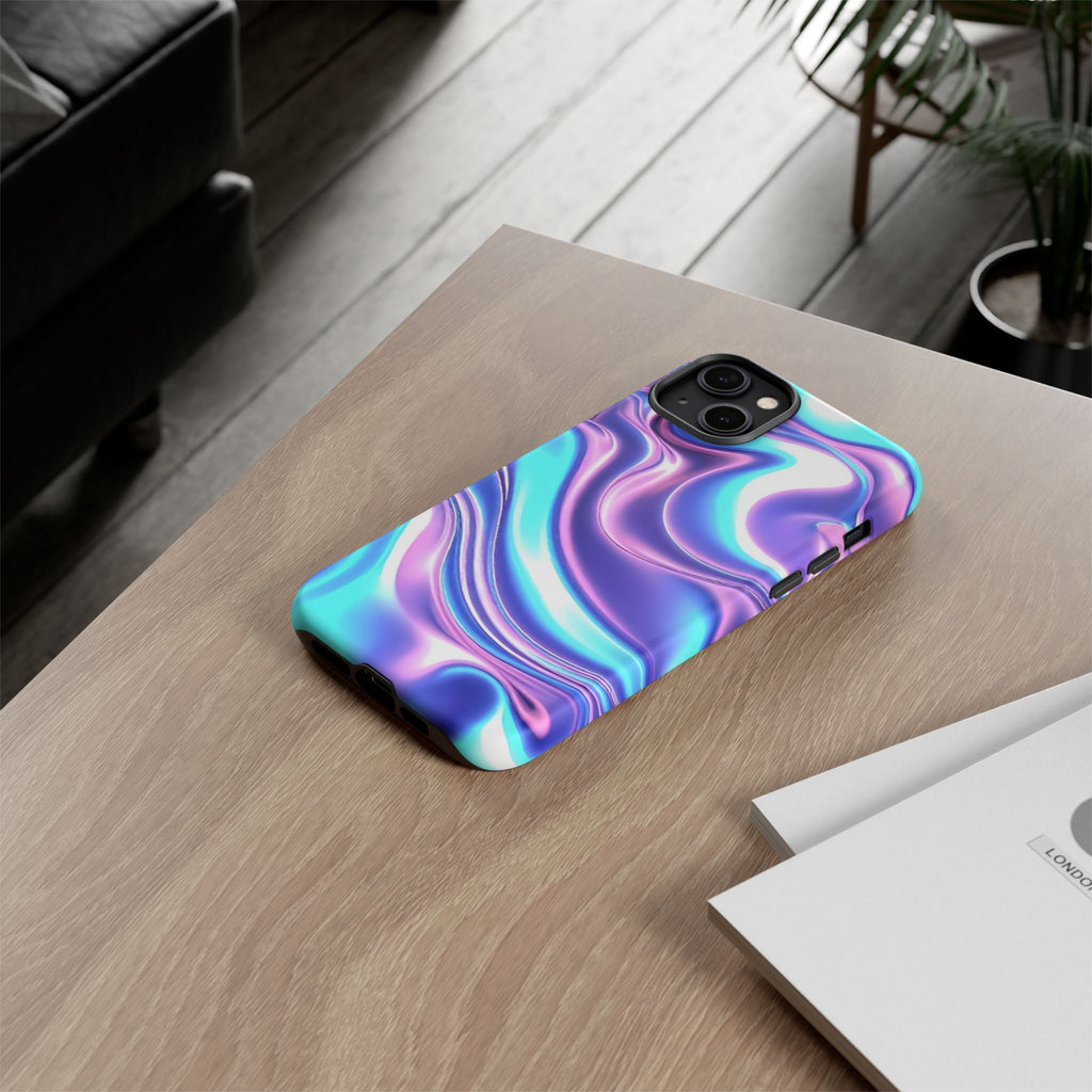 Colorful Phone Case, Tough Case, Swirl Design Phone Cover, Vibrant Phone Accessory, Gift for Her, Trendy Mobile Protection
