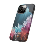 Faisceau lumineux coloré de la grotte de cristal, étui de téléphone