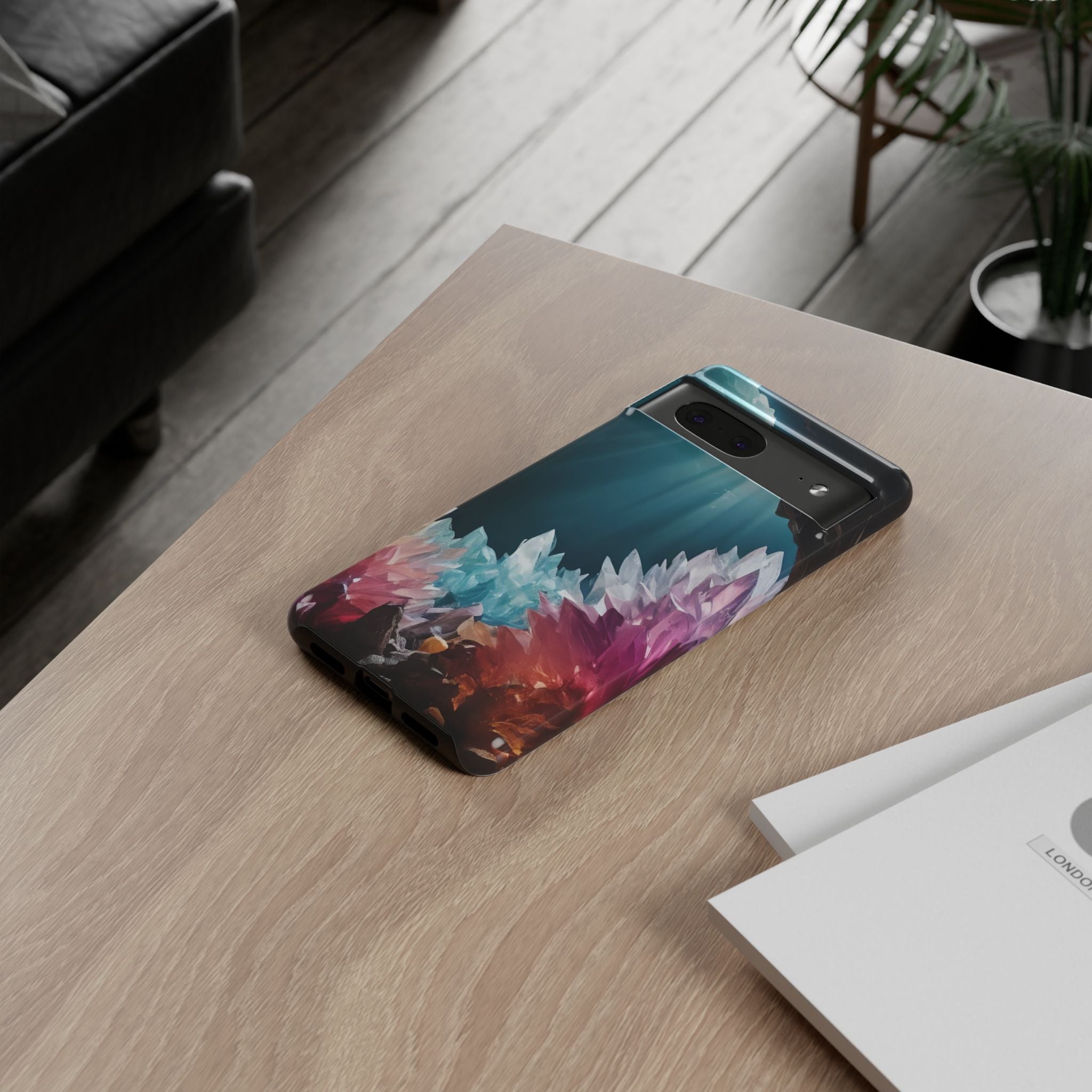 Colorful Crystal Cave Light Beam, Phone Case