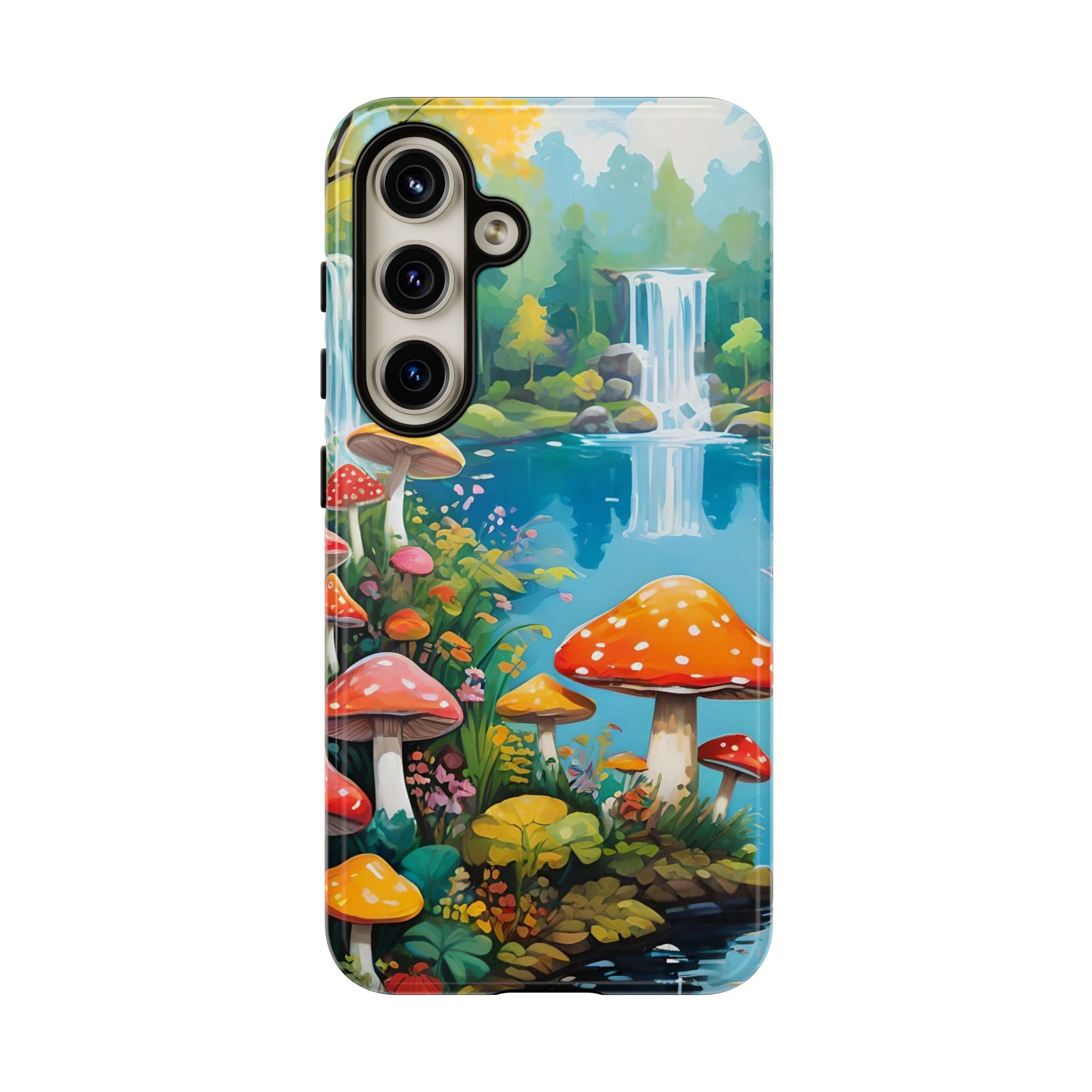 Mushroom Phone Case with Vibrant Nature Scene