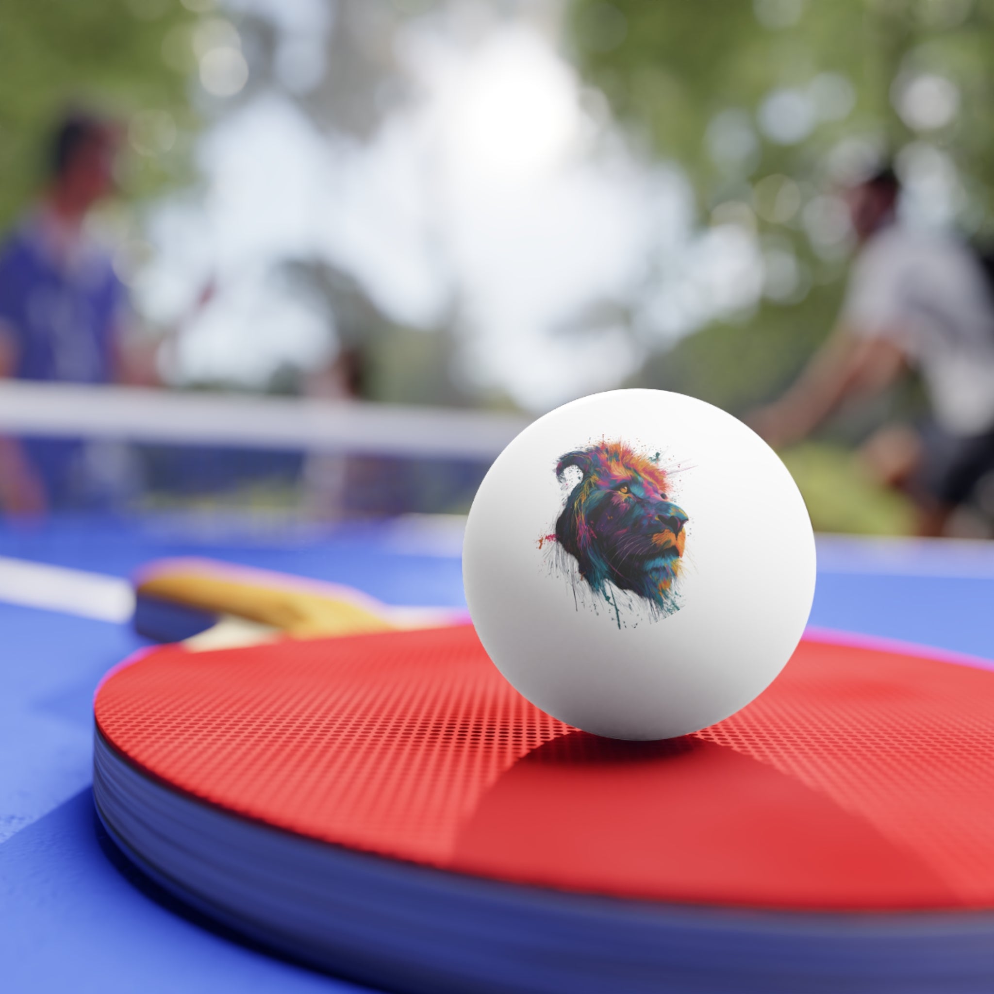 Colorful Lion Head Print, 6pcs Ping Pong Balls Set
