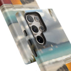 Vue d'un pique-nique sur une plage tropicale, étui pour téléphone