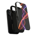 Coque de téléphone vibrante avec motif lumineux abstrait, coque artistique, accessoire technologique moderne, cadeau pour les passionnés de technologie, coque de téléphone personnalisée