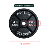 Cast Iron Weight Plates - Standard, Olympic in LBs, KGs