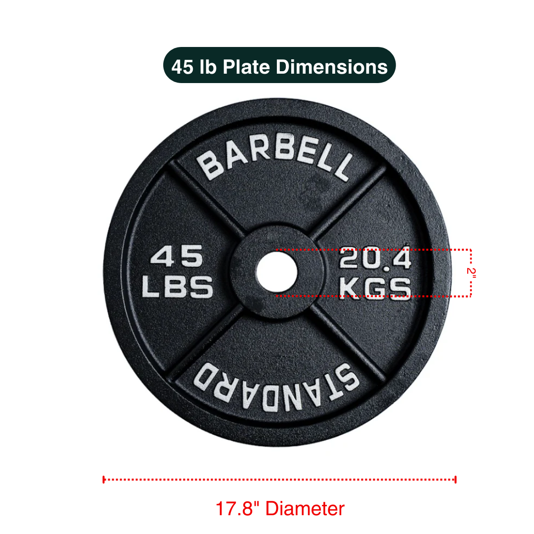 Cast Iron Weight Plates - Standard, Olympic in LBs, KGs