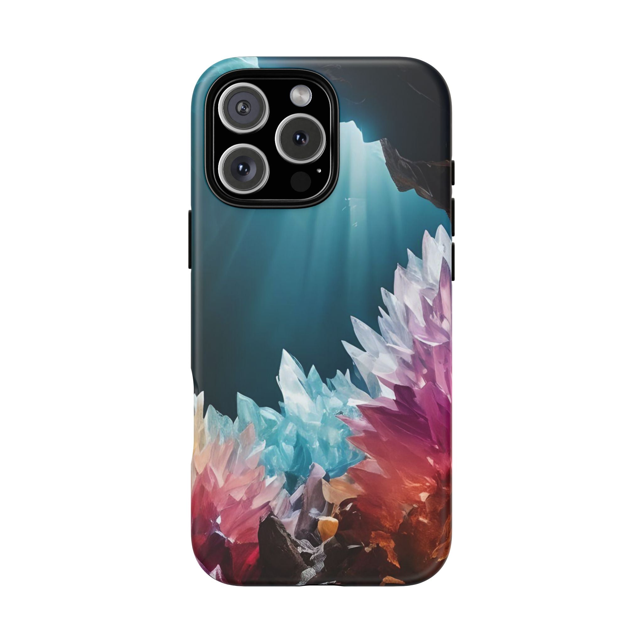 Colorful Crystal Phone Case, Tough Phone Cover, Gemstone Case, Unique iPhone Cover, Vibrant Art Protector, Gift for Geology Lovers
