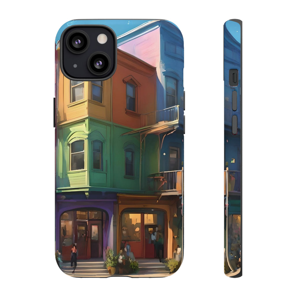 Impression d'art urbain coloré, étui pour téléphone