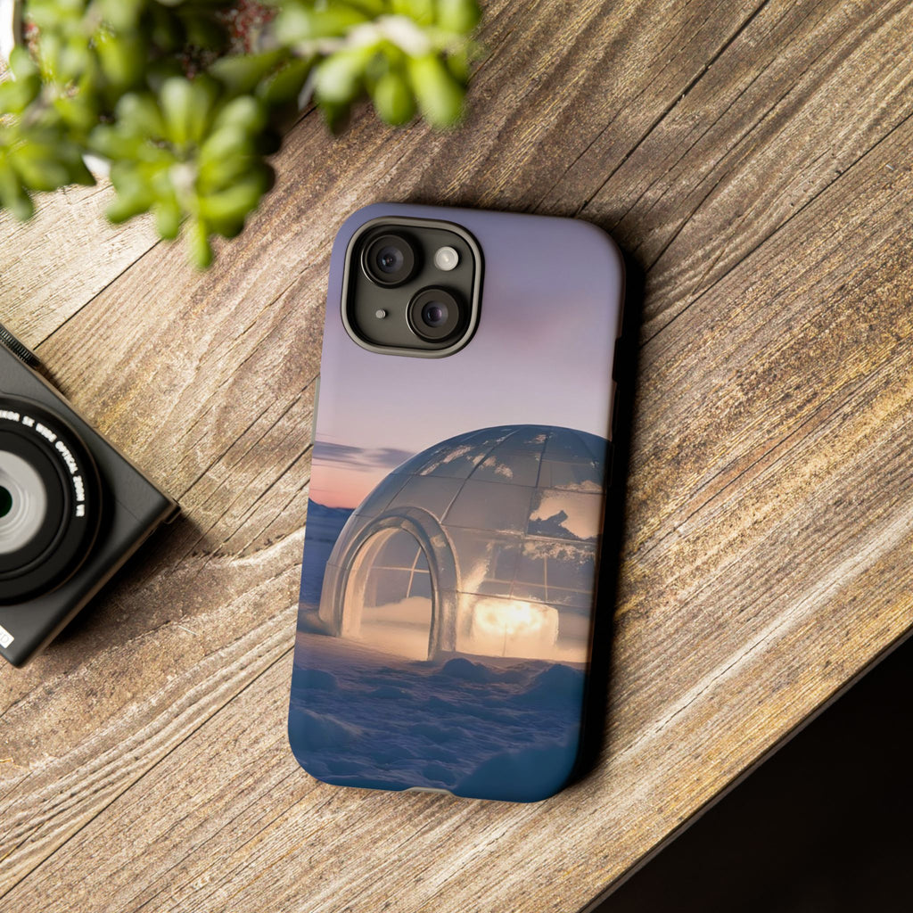 Arctic Igloo Twilight Snow Landscape, Phone Case