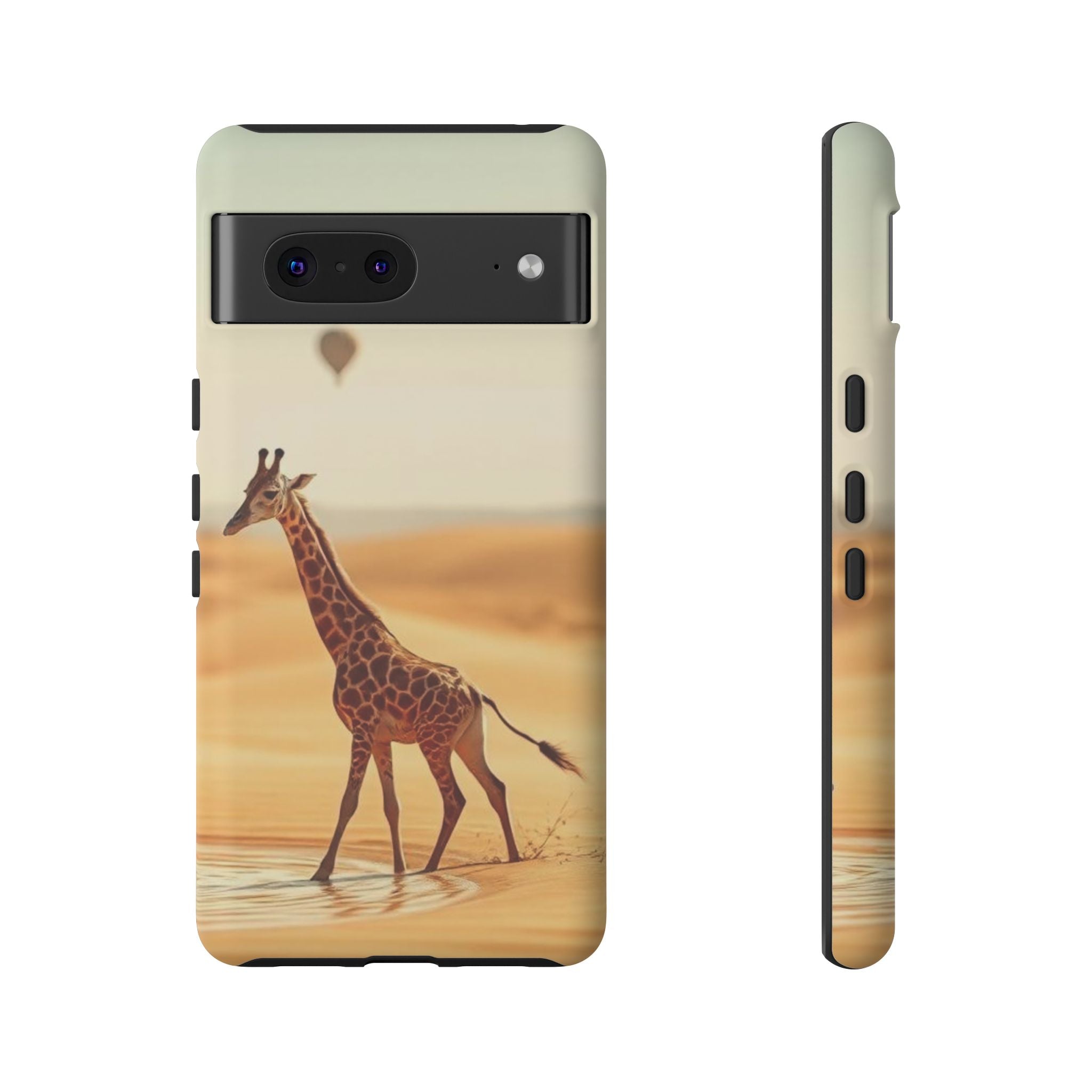 Giraffe Desert Scene, Phone Case