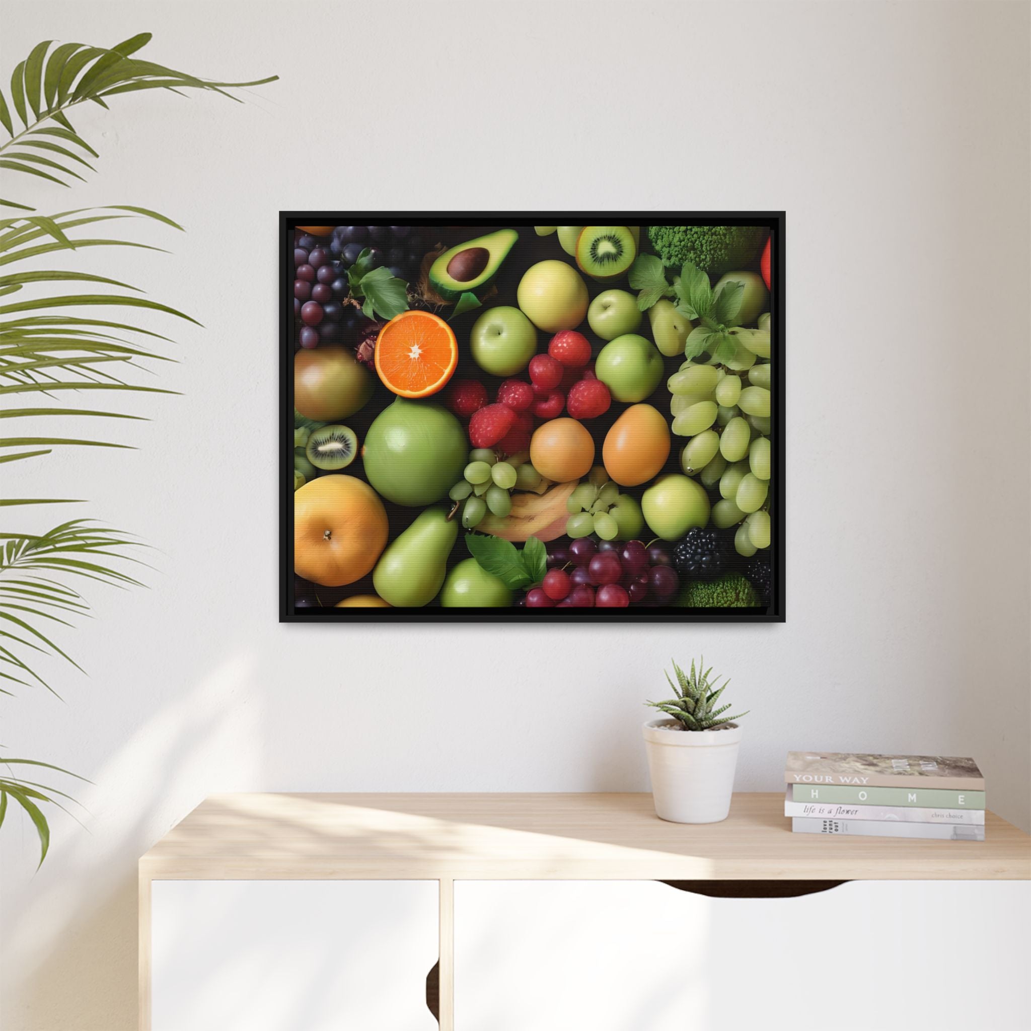 Fresh Fruit Mix Print, Framed Canvas
