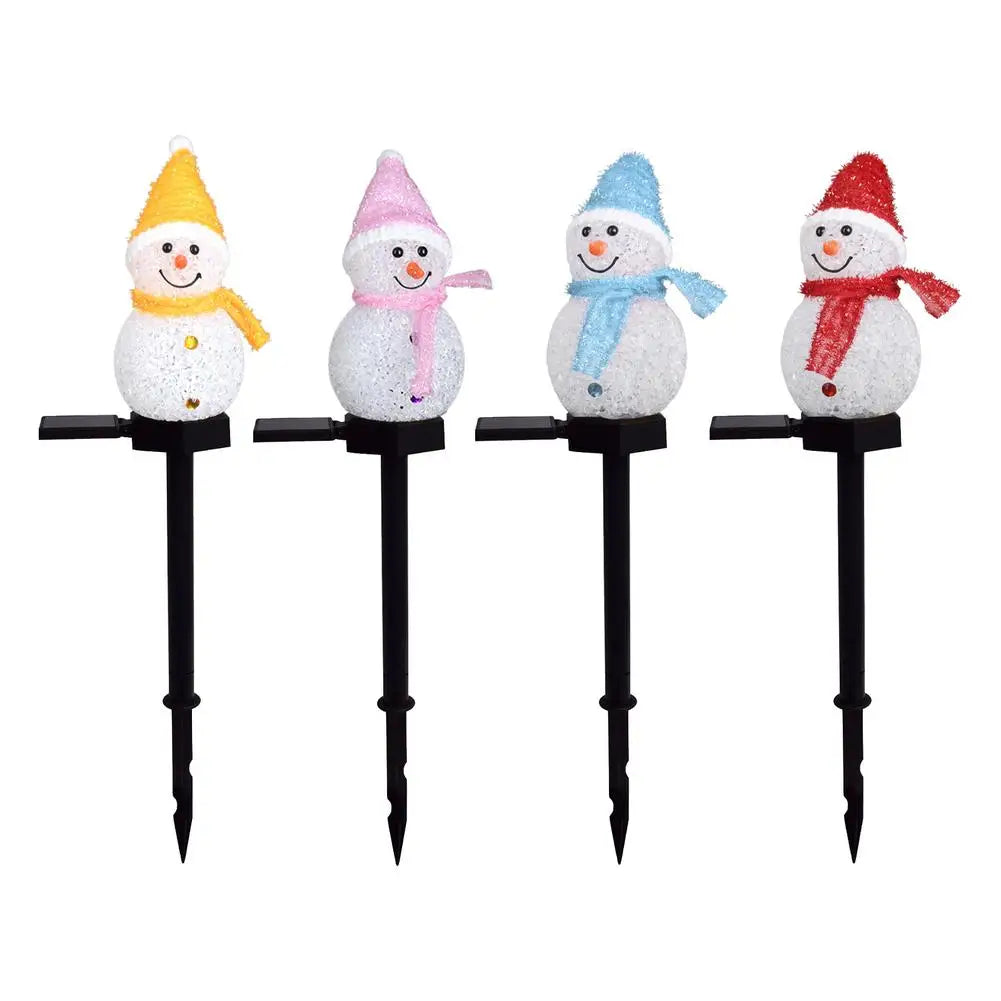 Snowman Solar Christmas Lights Outdoor Lawn Decorations