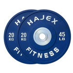 HAJEX Olympic Competition Steel Hub Bumper Plates Colored - 15, 25, 35, 45, 55 LB