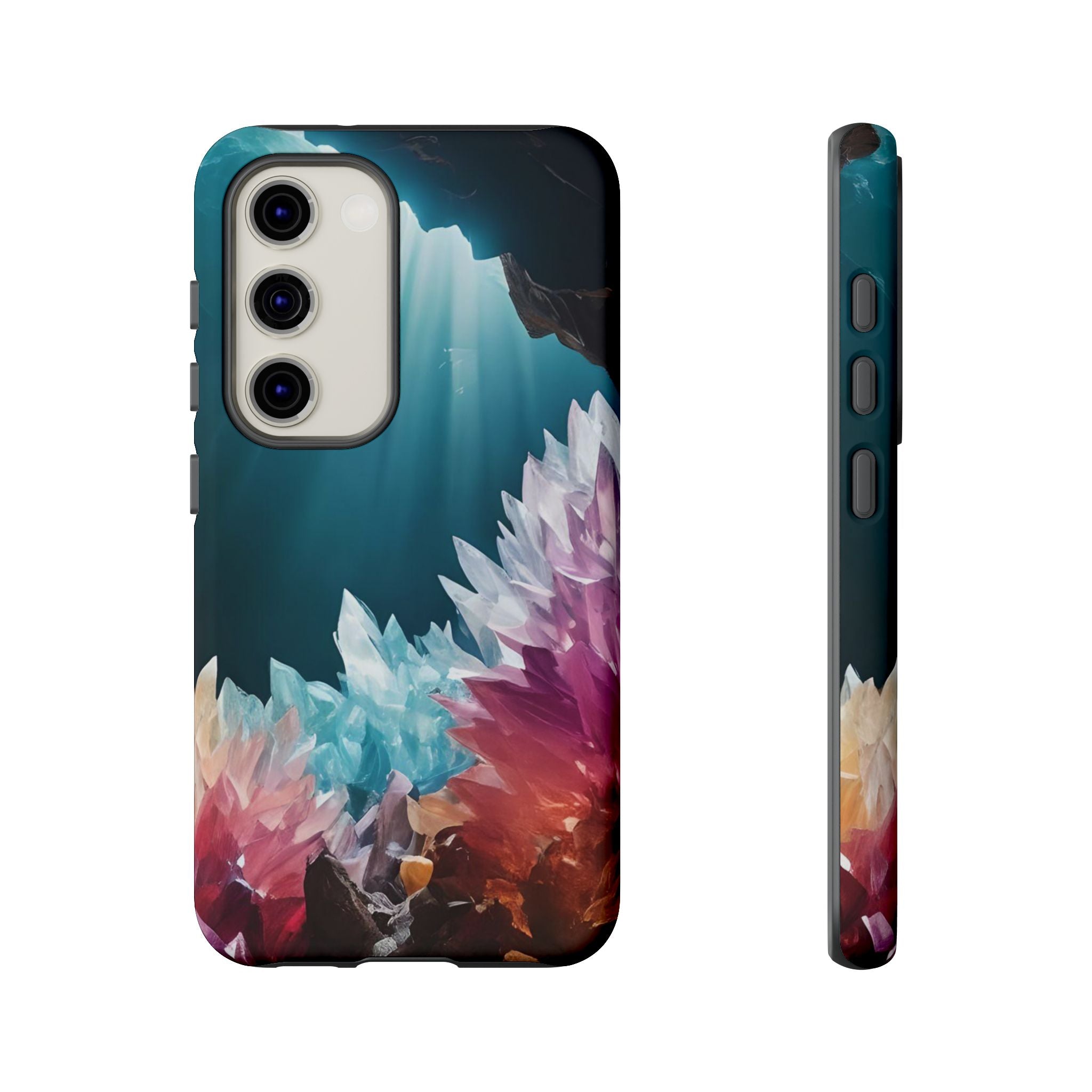 Colorful Crystal Phone Case, Tough Phone Cover, Gemstone Case, Unique iPhone Cover, Vibrant Art Protector, Gift for Geology Lovers