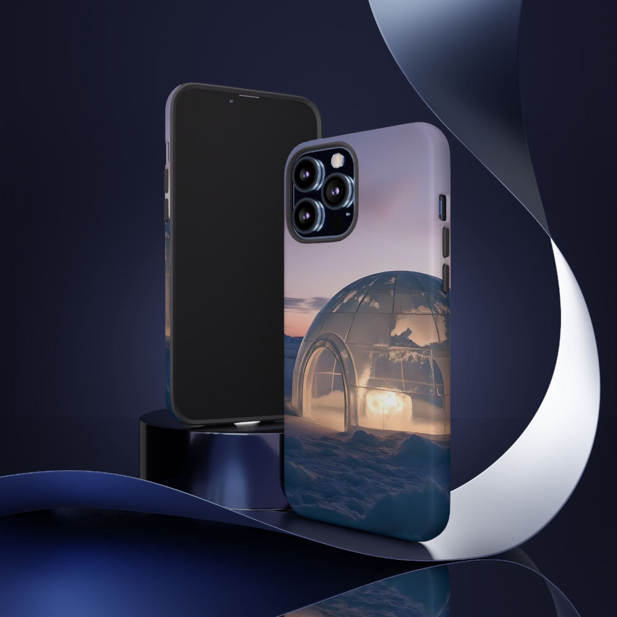 Arctic Igloo Twilight Snow Landscape, Phone Case