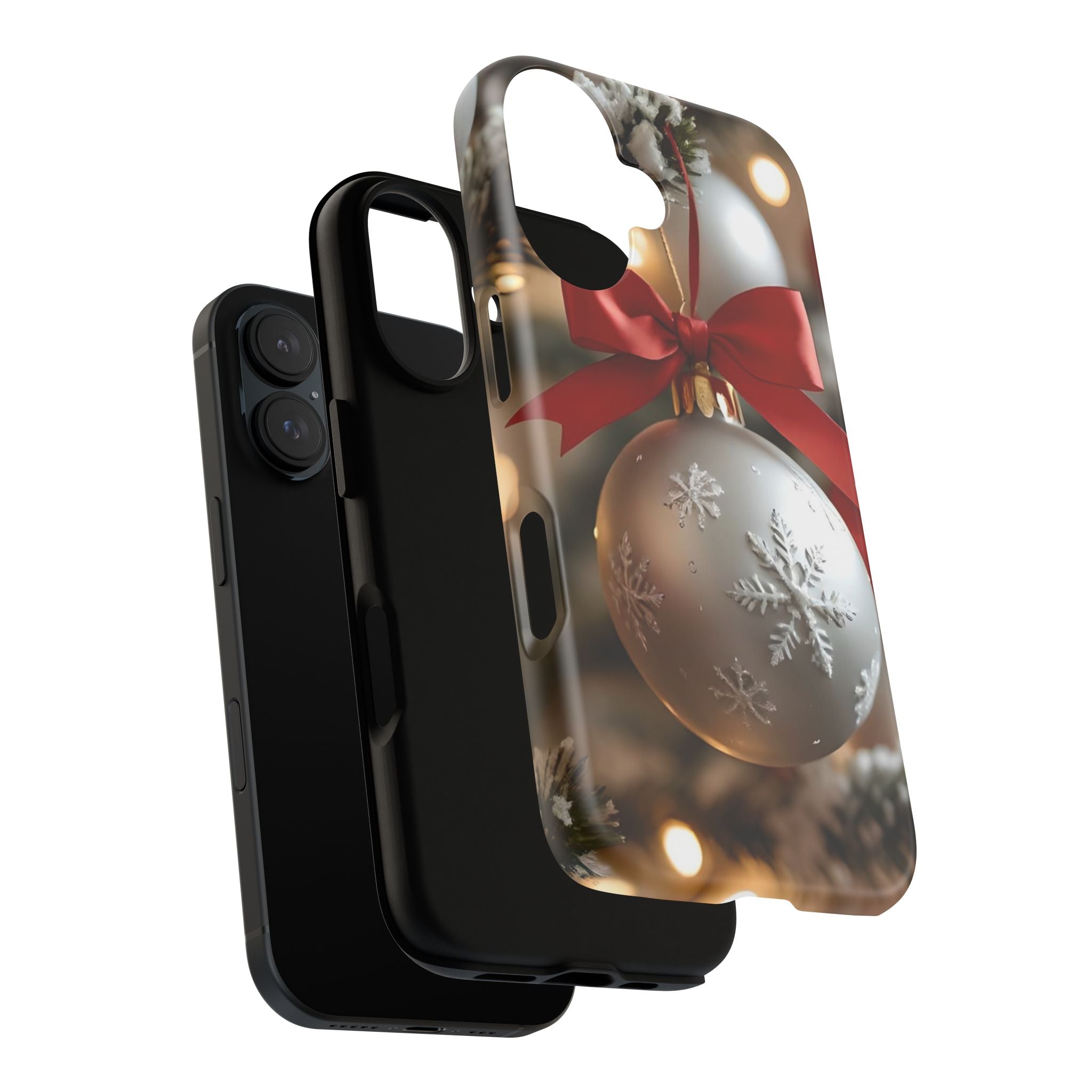Christmas Phone Case with Seasonal Ornament Design