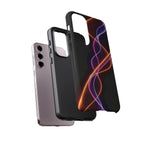 Coque de téléphone vibrante avec motif lumineux abstrait, coque artistique, accessoire technologique moderne, cadeau pour les passionnés de technologie, coque de téléphone personnalisée