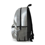Silver Metallic Fluid Texture Design, Backpack