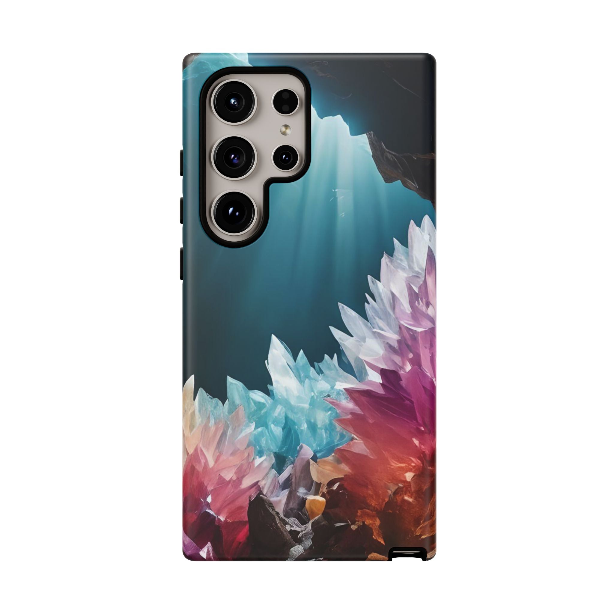 Colorful Crystal Phone Case, Tough Phone Cover, Gemstone Case, Unique iPhone Cover, Vibrant Art Protector, Gift for Geology Lovers