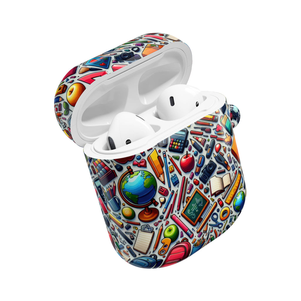 Colorful School Supplies AirPod Cases, Student Gift, Teacher Appreciation, Back to School, Fun Accessories, Personalized Tech Cover
