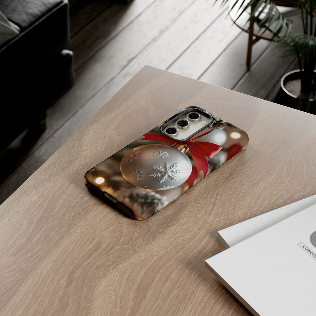 Christmas Phone Case with Seasonal Ornament Design