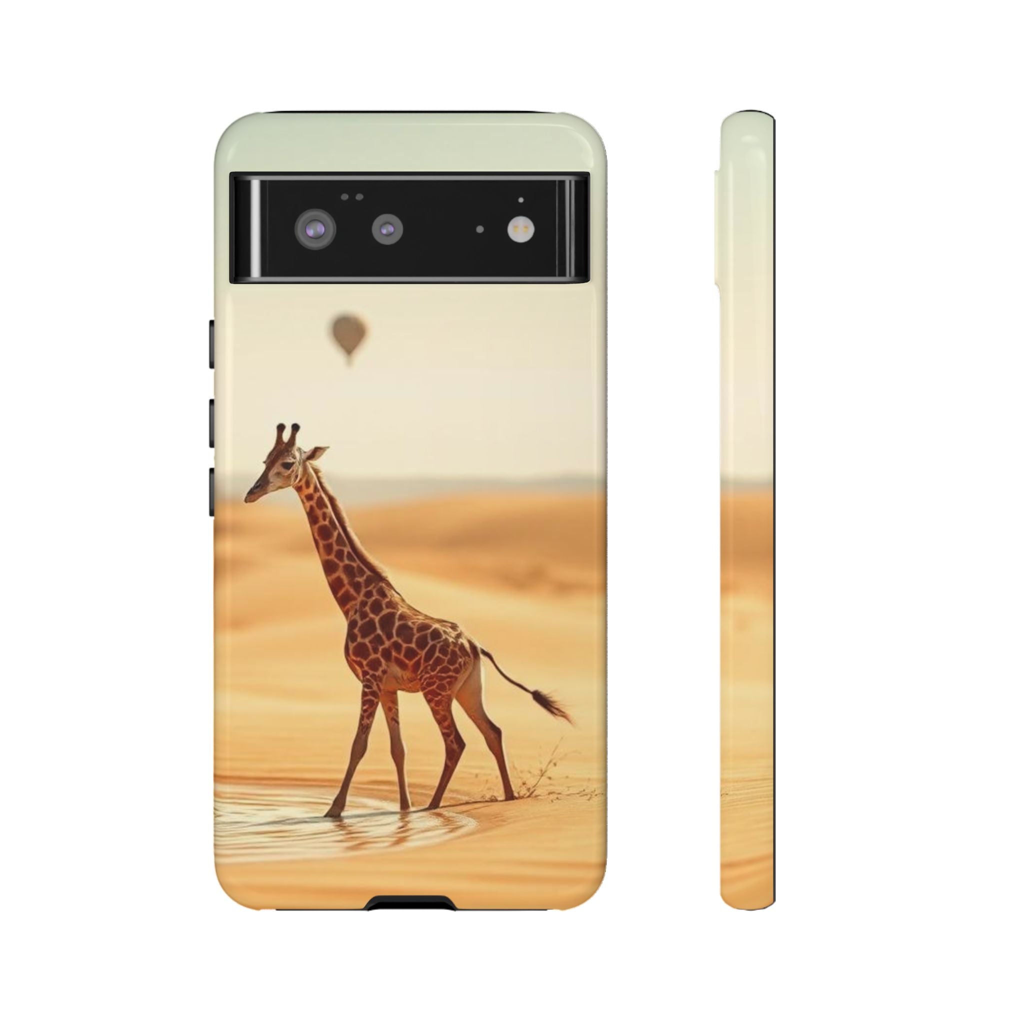 Giraffe Desert Scene, Phone Case