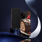 Coque de téléphone festive avec motif bûche de Noël