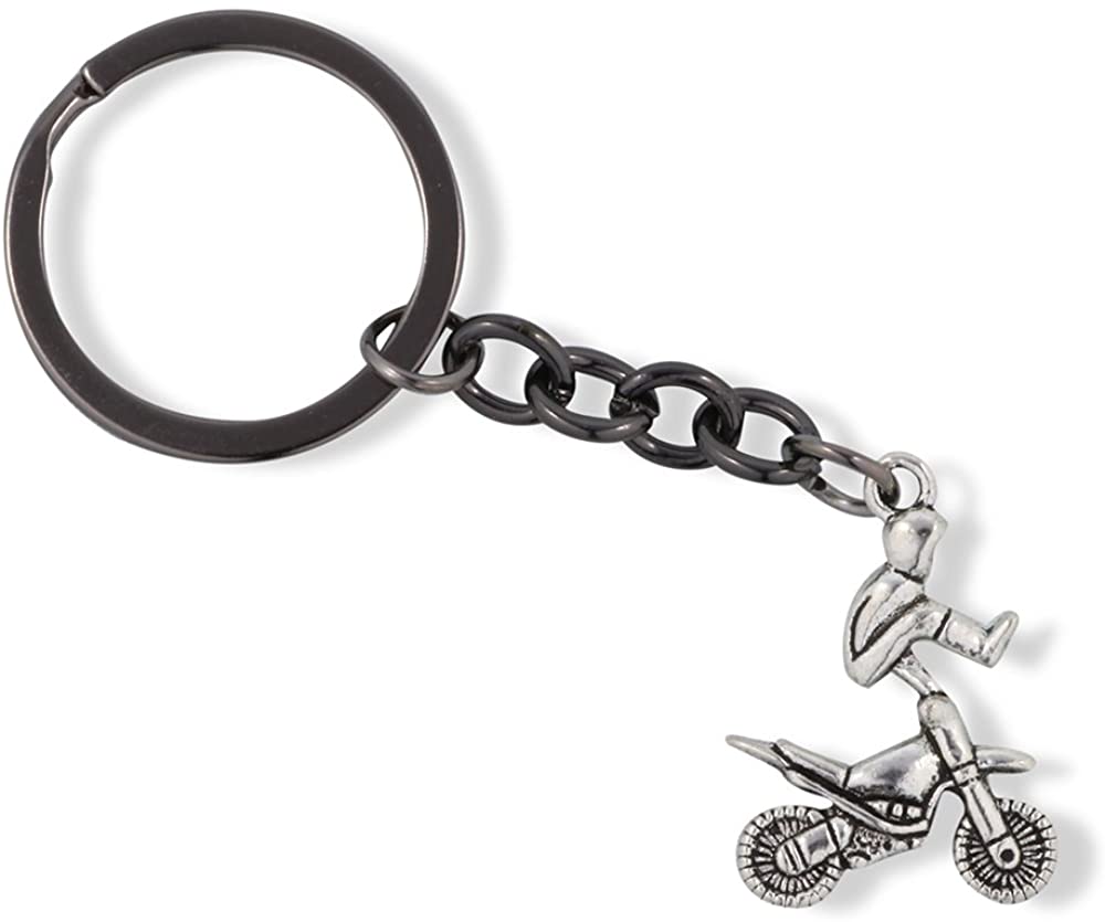 Emerald Park Jewelry Motorcycle Key Tag | an Exciting Motocross Moto Key Tags for Those That Like to Take Flight with a Motocross Stunt-0
