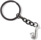 Emerald Park Jewelry Saxophone Small Charm Keychain-0